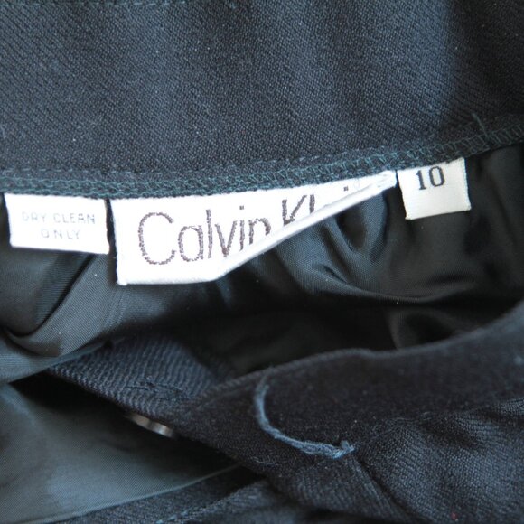Beautiful Calvin Klein 80's black wool midi skirt size 8 - Picture 2 of 2